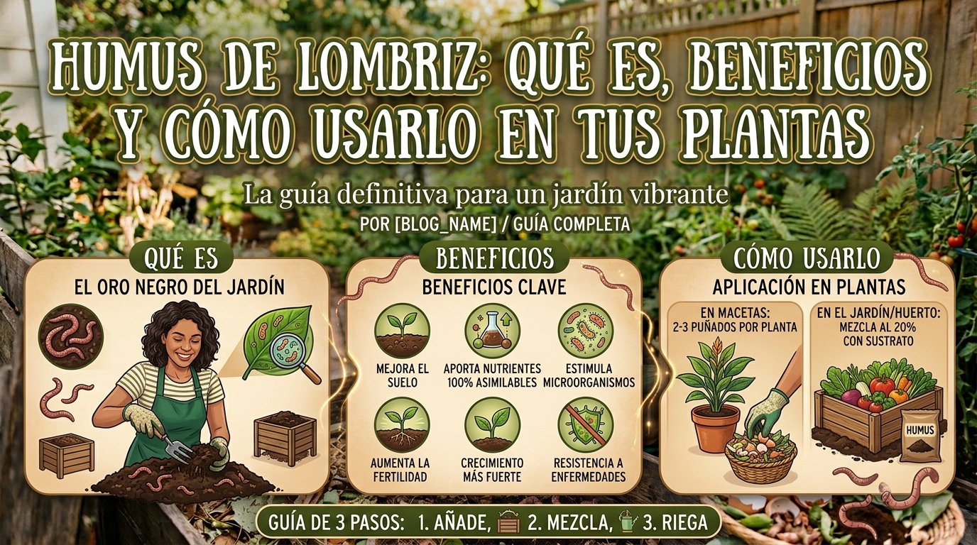 Humus de lombriz: qué es, beneficios y cómo usarlo en tus plantas